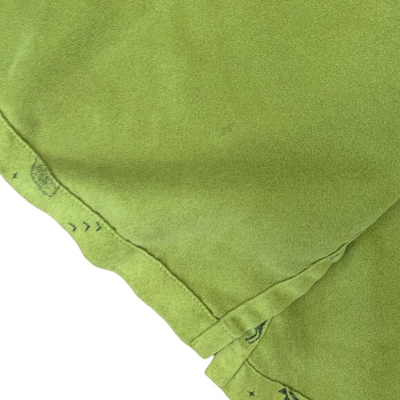Vintage Chico’s Size 3 Button Front Blouse Shirt Lime Green Faux Suede Western - Picture 9 of 10